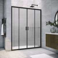 Душевая дверь Vegas Glass Z2P NOVO h2000 170 02M Moru 170 см, профиль черный матовый, стекло рифленое