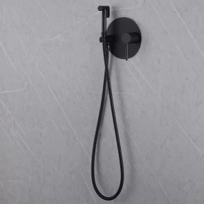 Изображение товара гигиенический душ abber emotion af8826b со смесителем, черный матовый