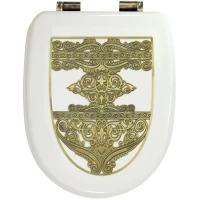 Сиденье для унитаза Migliore Gianeta 27917 с микролифтом, белый глянец/бронза