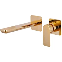 Смеситель для раковины Remer Infinity I15PLDO встраиваемый, без донного клапана, золотой