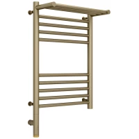 Полотенцесушитель электрический 600x400 золотой шелк МЭМ левый Сунержа Богема с полкой 3.0 32-5806-6040