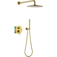 Душевой комплект Timo Saona SX-2369/20SM 250 мм, со смесителем, темное золото матовый