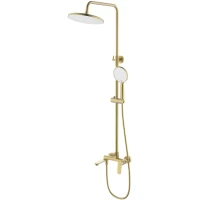 Душевая система Splenka S41.24.03 250 мм, со смесителем, золотой матовый