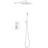 Душевой комплект Abber Daheim AF8219W 250 мм, со смесителем, белый матовый