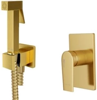 Гигиенический душ WasserKRAFT Aisch A55094 со смесителем, золотой матовый гигиенический душ wasserkraft a214
