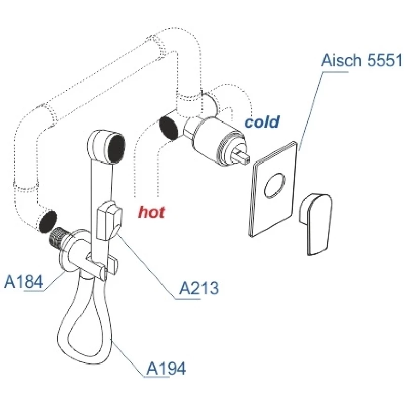Гигиенический комплект WasserKRAFT Aisch A55094