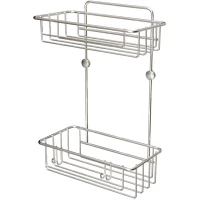 Полка для ванной Tekno-tel ES095SSM 25 см, двойная, нержавеющая сталь