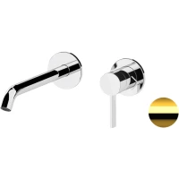 Смеситель для раковины Remer Metrica MC15PDO встраиваемый, без донного клапана, золотой