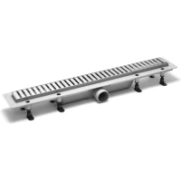 Душевой трап (лоток) PlastBrno Design 3 SZA3400 39,3 см, с решеткой, перфорированный, нержавеющая сталь