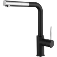 Смеситель для кухни Rivelato Albano 1573503 nero cromo с выдвижным изливом, хром/черный