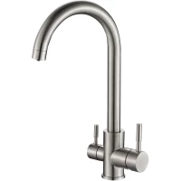 Смеситель для кухни Zorg SH 713 INOX с подключением к фильтру, нержавеющая сталь 