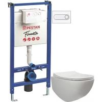 Комплект подвесной унитаз 40006661B + 40006661S + система инсталляции 40006356 + 40006363 Pestan Fluenta SET40006661OW