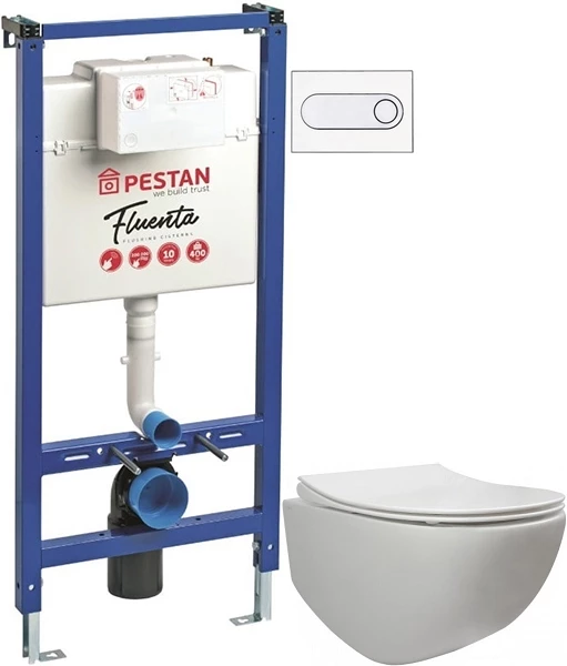 

Комплект подвесной унитаз 40006661B + 40006661S + система инсталляции 40006356 + 40006363 Pestan Fluenta SET40006661OW