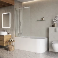 Шторка на ванну BelBagno Luce LUCE-VF-11-80/145-C-Cr 80 см, профиль хром, стекло прозрачное