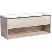 Тумба с раковиной Sancos Marmi 1.0 MR1.0120EG + CN7016 121 см, подвесная, дуб галифакс