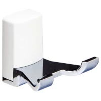 Крючок WasserKRAFT Leine K-5023DW двойной, для ванны, хром/белый