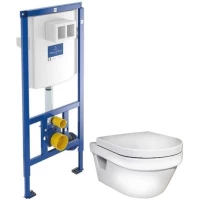 Комплект подвесной унитаз Gustavsberg Hygienic Flush 5G84HR01 + система инсталляции Villeroy & Boch 92246100