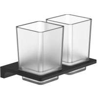 Стакан для зубных щеток Wonzon & Woghand Eclipse WW-9128-BL двойной, настенный, черный