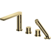 Смеситель на борт ванны Feramolli Dante OS8826F CoolStart, золотой матовый