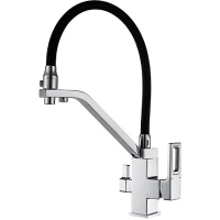 Смеситель для кухни Gappo G4318 с подключением к фильтру, гибким изливом, хром