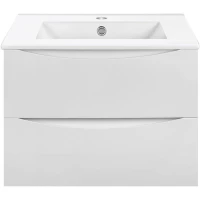 Тумба с раковиной белый глянец 71,5 см Vincea Mia VMC-2MC700GW + VBS-13970