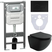 Комплект подвесной унитаз Ceramica Nova Metropol CN4002MB + система инсталляции Ceramica Nova Envision Round CN1001B + CN1000