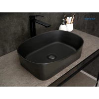 Раковина-чаша GID N9028bg 53x36 см, накладная, черный графит
