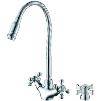 Смеситель для кухни D-Lin D153807-Q с гибким изливом, хром