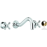 Смеситель для раковины Emmevi Deco Classic 12055/OR встраиваемый, без донного клапана, золотой