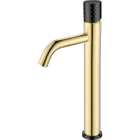 Смеситель для раковины Boheme Stick Diamond 122-GB золотой/черный матовый