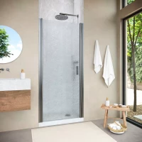 Душевая дверь Vegas Glass EP NOVO h2000 80 11 02 80 см, профиль оружейная сталь, стекло шиншилла