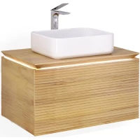 Тумба с раковиной бук светлый 80 см Jorno Karat Kar.01.80/P/BuL + Y18293