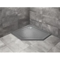Душевой поддон Radaway Doros PT E Stone Anthracite SDRPT9080-01-64SL 90x80 см L, акриловый, пятиугольный, антрацит