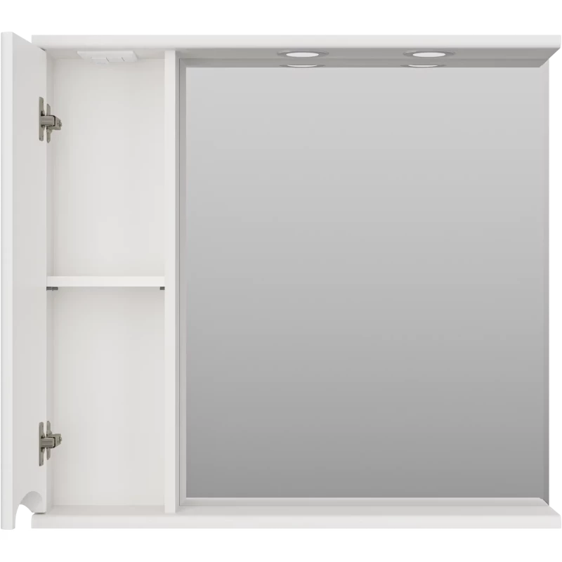 Зеркальный шкаф 80x74,5 см белый глянец L Misty Атлантик П-Атл-4080-010Л