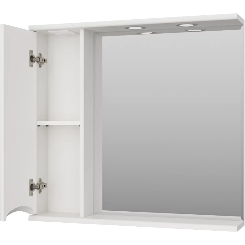 Зеркальный шкаф 80x74,5 см белый глянец L Misty Атлантик П-Атл-4080-010Л