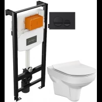 Комплект подвесной унитаз Cersanit City MZ-CITY-COn-S-DL + система инсталляции Jacob Delafon E24156-NF + E20859-7-BMT