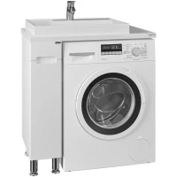 Тумба с раковиной белый глянец 80,5 см Санта Лондон 224029 + 900120 + 900122