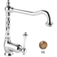 Смеситель для кухни бронза, ручка белая Cezares Margot MARGOT-LLM2-02-Bi