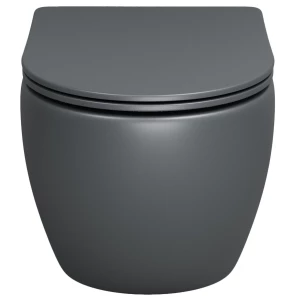 Изображение товара унитаз подвесной grossman gr-4455gms безободковый, с сиденьем микролифт, серый матовый