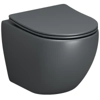 Унитаз подвесной Grossman GR-4455GMS безободковый, с сиденьем микролифт, серый матовый