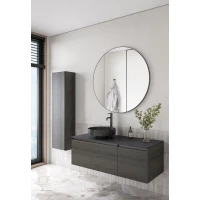 Комплект мебели Armadi Art Quatro Oak Antracite 790-M2-120-OA-A + 792-120-A + 801-NM + 545-100-GM 121 см L, подвесной, со столешницей, темный дуб