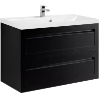 Тумба под раковину Art&Max Platino AM-Platino-900-2C-SO-NM 89,8 см, подвесная, черный матовый