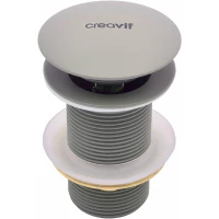 Донный клапан для раковины Creavit SF030.CGR без перелива, светло-серый матовый