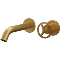 Смеситель для раковины Remer Chrono CH15PBG встраиваемый, без донного клапана, золотой матовый