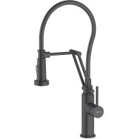 Смеситель для кухни Aquatek Европа AQ1388MB с гибким изливом, черный матовый