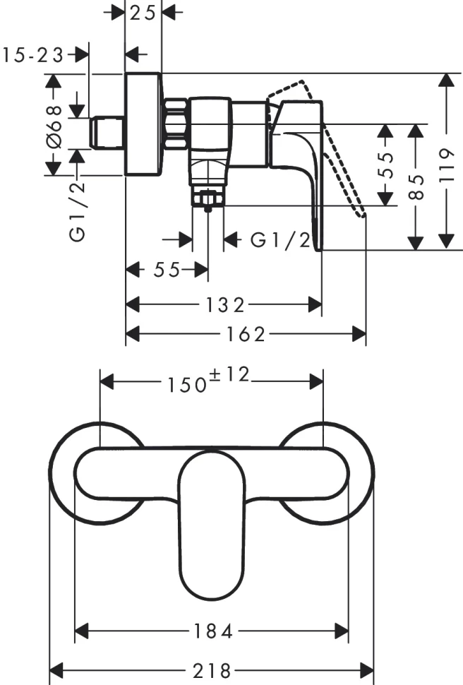 Смеситель для душа Hansgrohe Rebris S 72640670 - фото 3