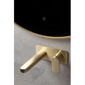 Изображение товара зеркало armadi art 545-120-mg 120x120 см, с led-подсветкой, сенсорным выключателем, диммером, антизапотеванием, золотой матовый
