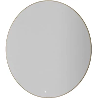 Зеркало Armadi Art 545-120-MG 120x120 см, с LED-подсветкой, сенсорным выключателем, диммером, антизапотеванием, золотой матовый
