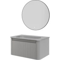 Комплект мебели Armadi Art Voi Luna 782-080-R-L + 786-080-L без отв. + 545-80-B 82 см, подвесной, серый матовый