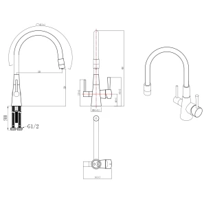 Изображение товара смеситель для кухни с подключением к фильтру lemark comfort lm3075c-orange